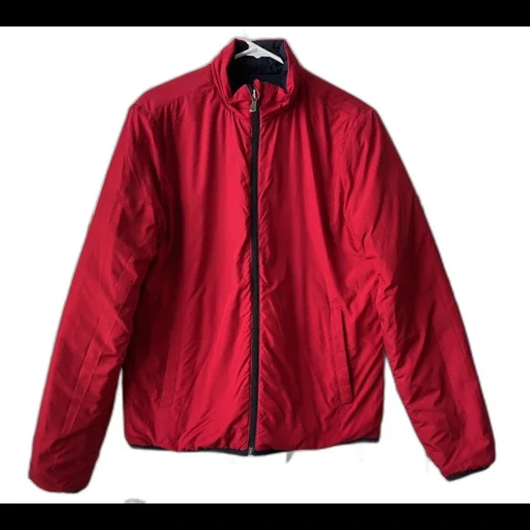 Brooks Brothers Reversible Jacket Mens Small Blue Red Quilted Puffer Full Zip - Picture 5 of 7